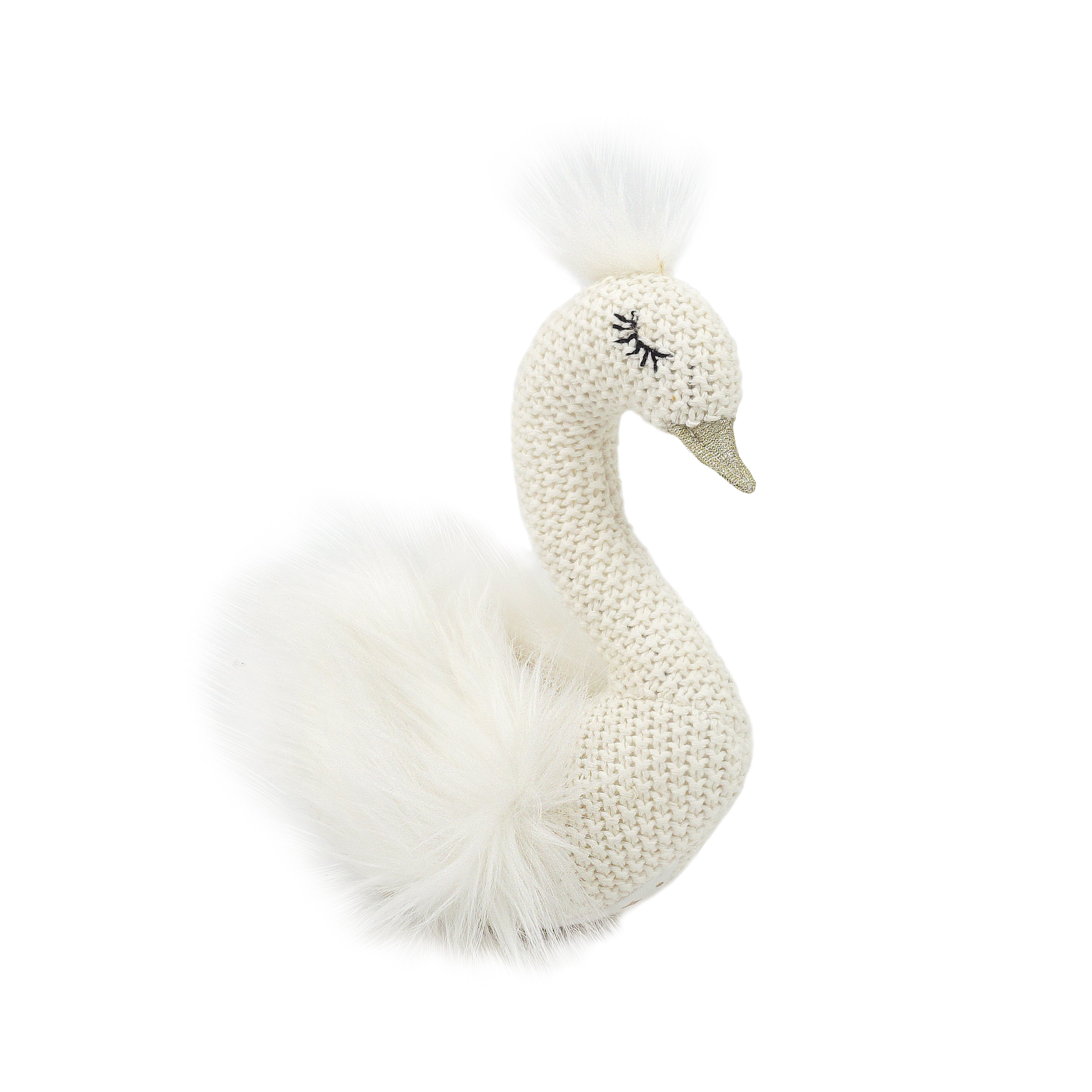 Layla Knit Swan Stuffed Toy MON AMI   