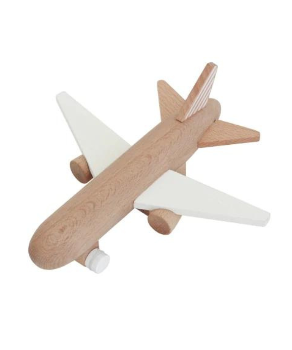 Wooden Hikoki Wind-Up Jet Wooden Toys kiko+ and gg* White  