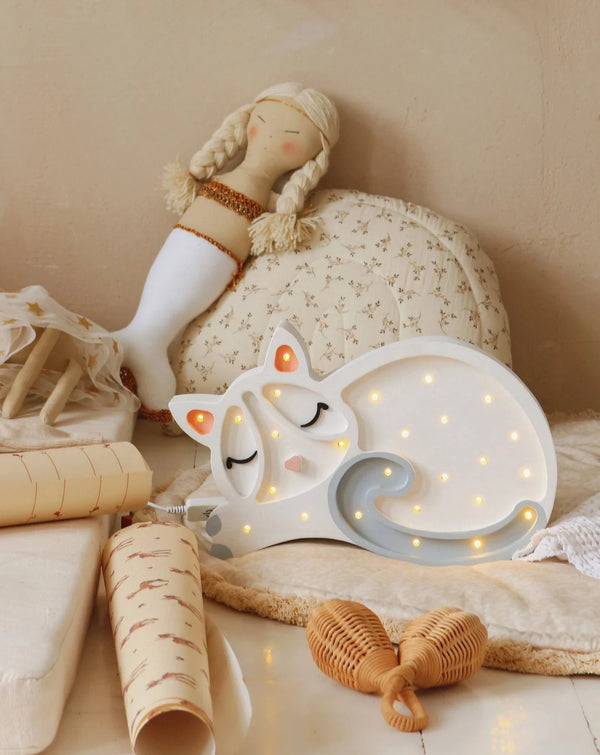 Little Lights - Kitten Lamp - White