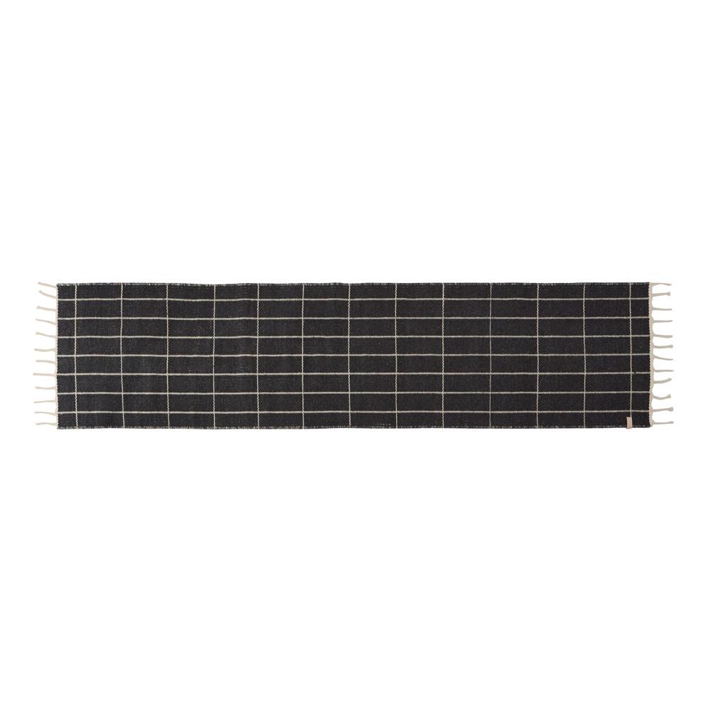 Grid Rug - Runner - Offwhite / Anthracite Rugs OYOY   