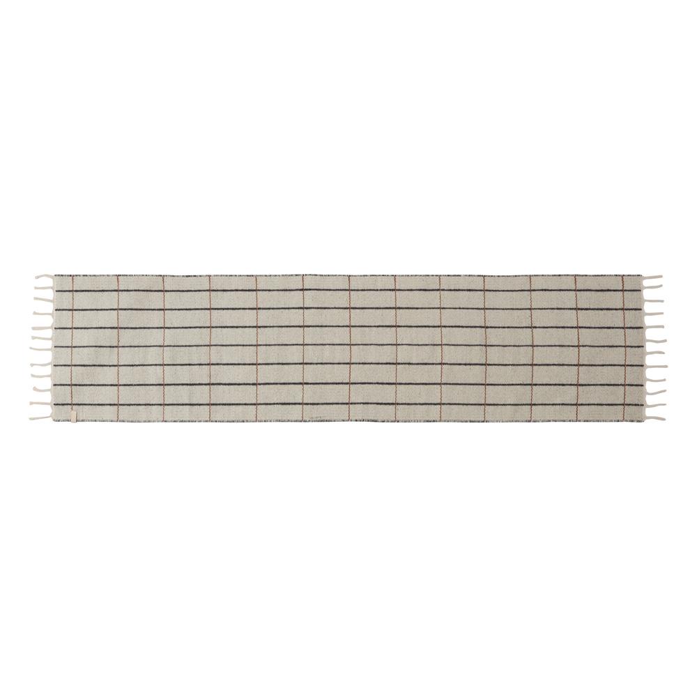 Grid Rug - Runner - Offwhite / Anthracite Rugs OYOY   