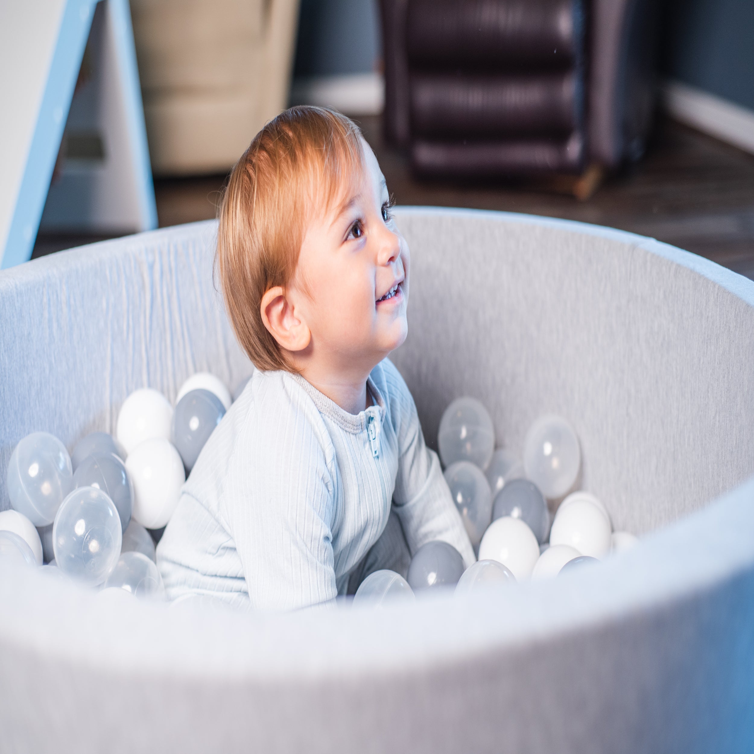 Classic Heathered Light Grey Ball Pit + 200 Pit Balls Ball Pit Bundles Little Big Playroom   