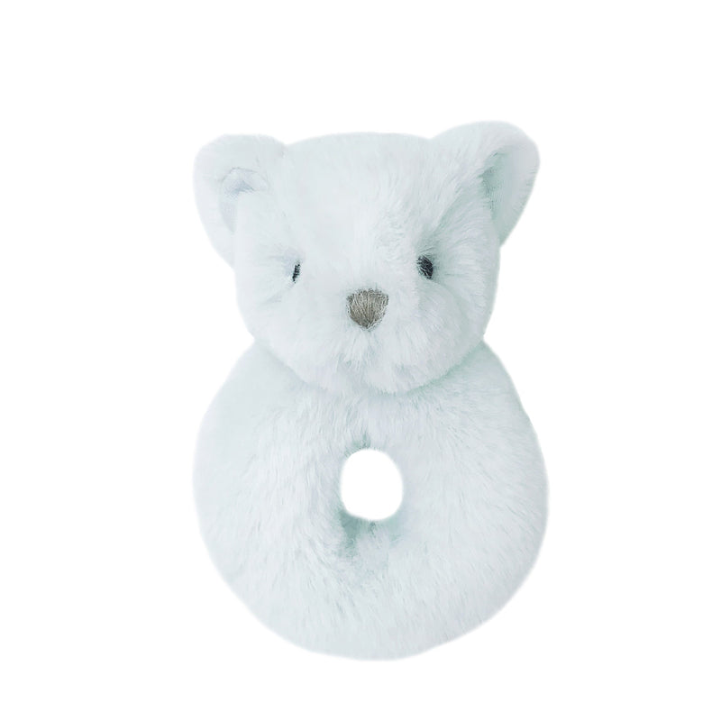 BLUE LUXE BEAR LOVIE AND RATTLE SET