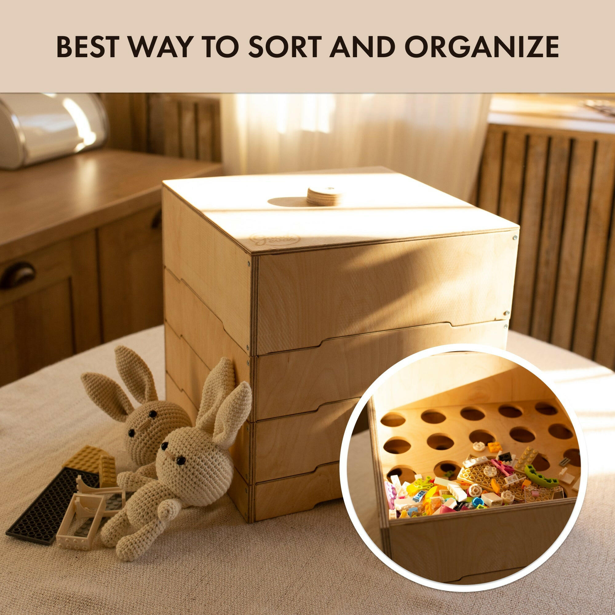 Wooden storage/sorter for LEGO® Lego Storage Goodevas   