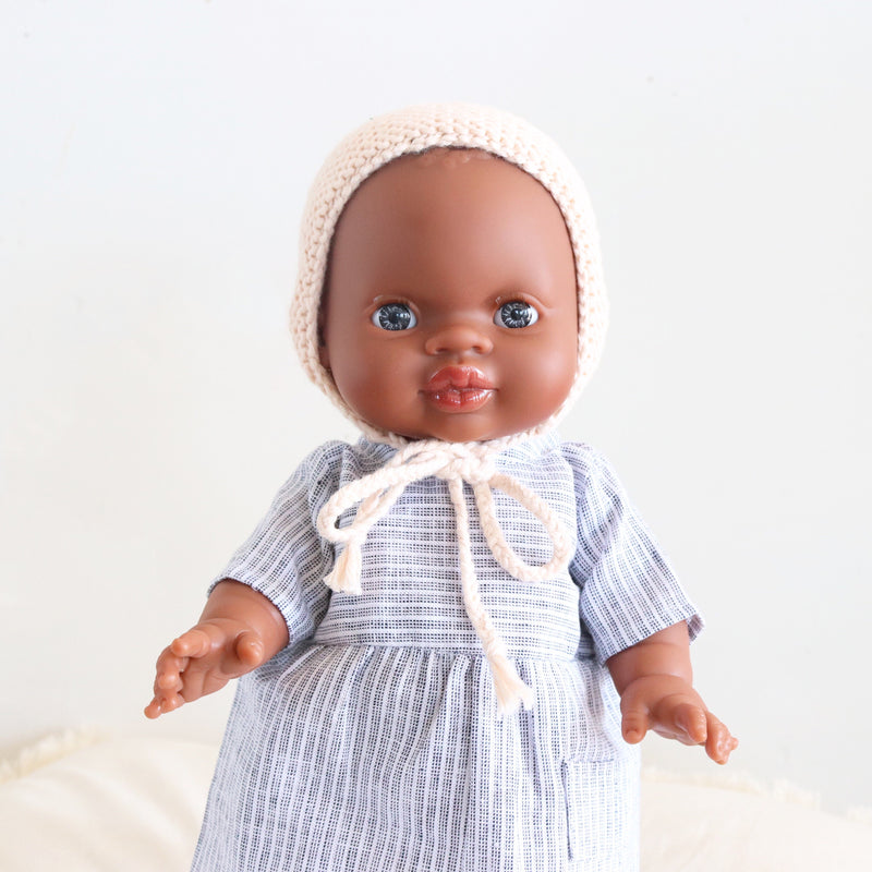 MiniKane Little African Baby Girl Doll - Blue Eyes