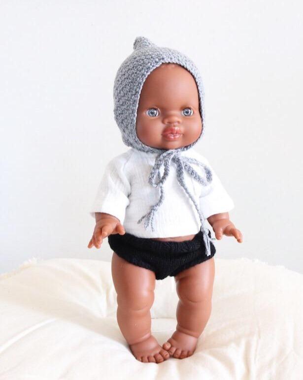 MiniKane Little Black Baby Boy Doll - Blue Eyes Dolls Minikane   