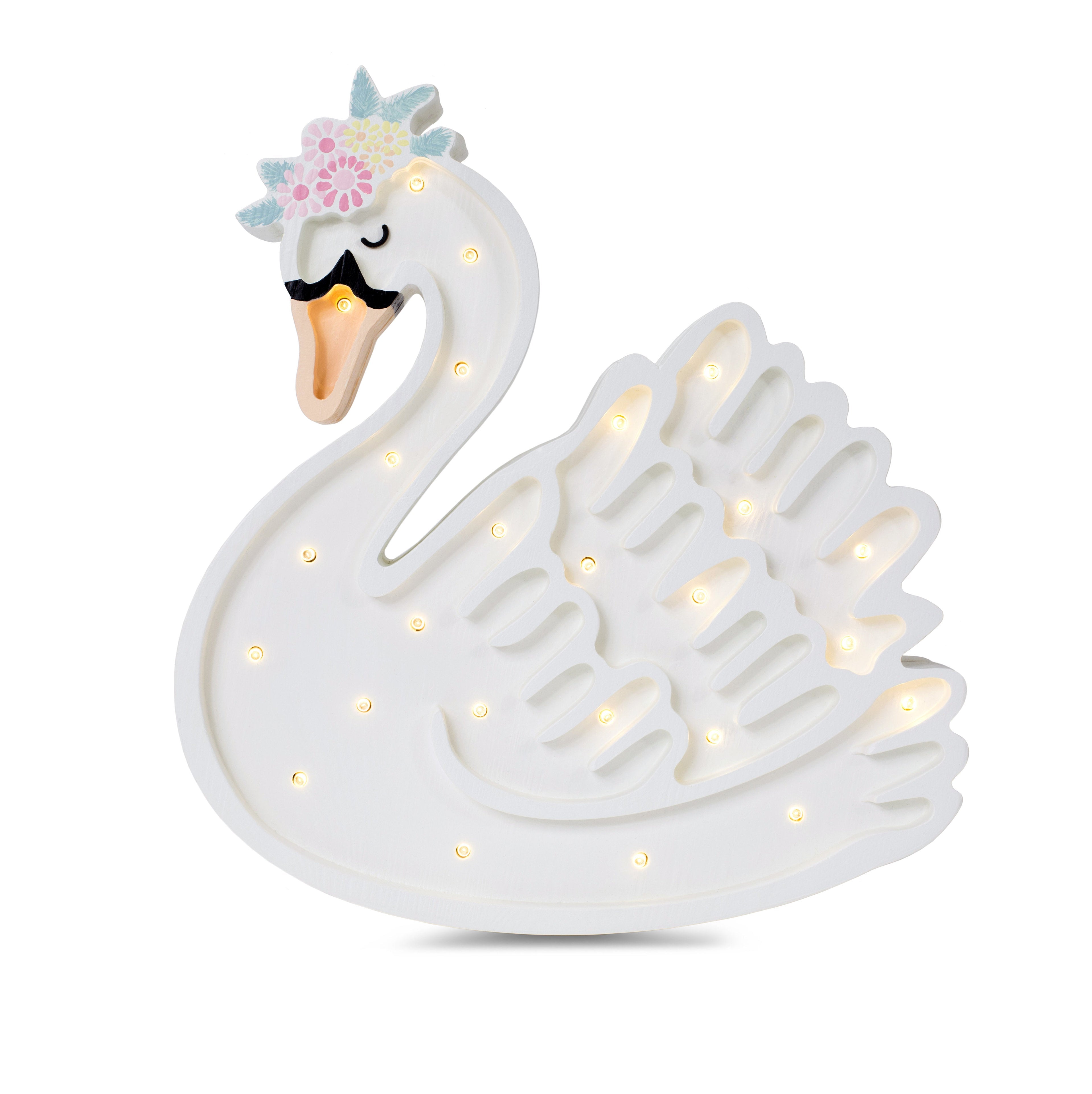 Little Lights Swan Lamp  Little Lights US Lake Flower White  