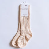 Little Stocking Co Vanilla Cream Cable Knee High Socks