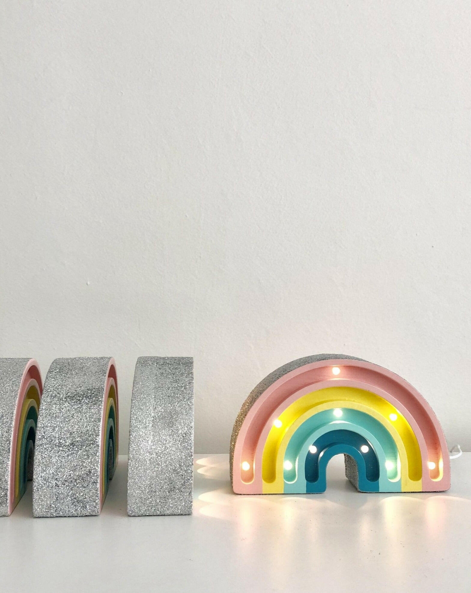 Rainbow Mini Lamp with Glitter  - Pastel Lighting Little Lights   