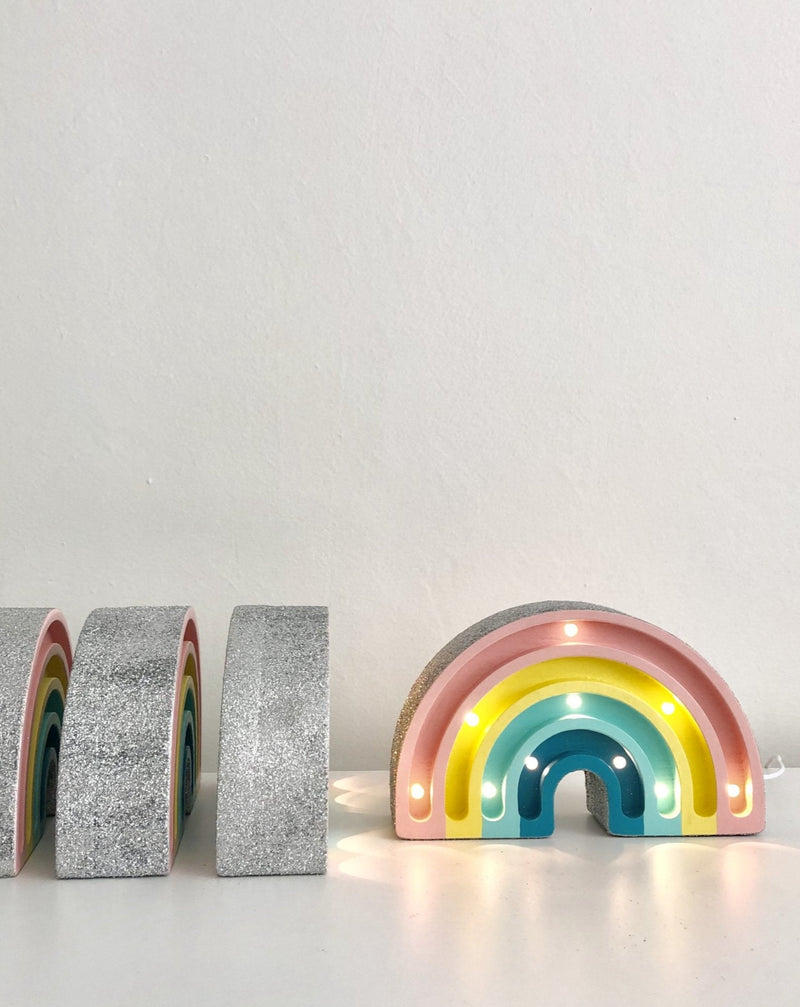 Little Lights - Rainbow Mini Lamp with Glitter - Pastel