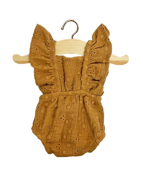 Minikane Doll Romper retro Lou cotton embroidered Camel Doll Clothing Minikane   