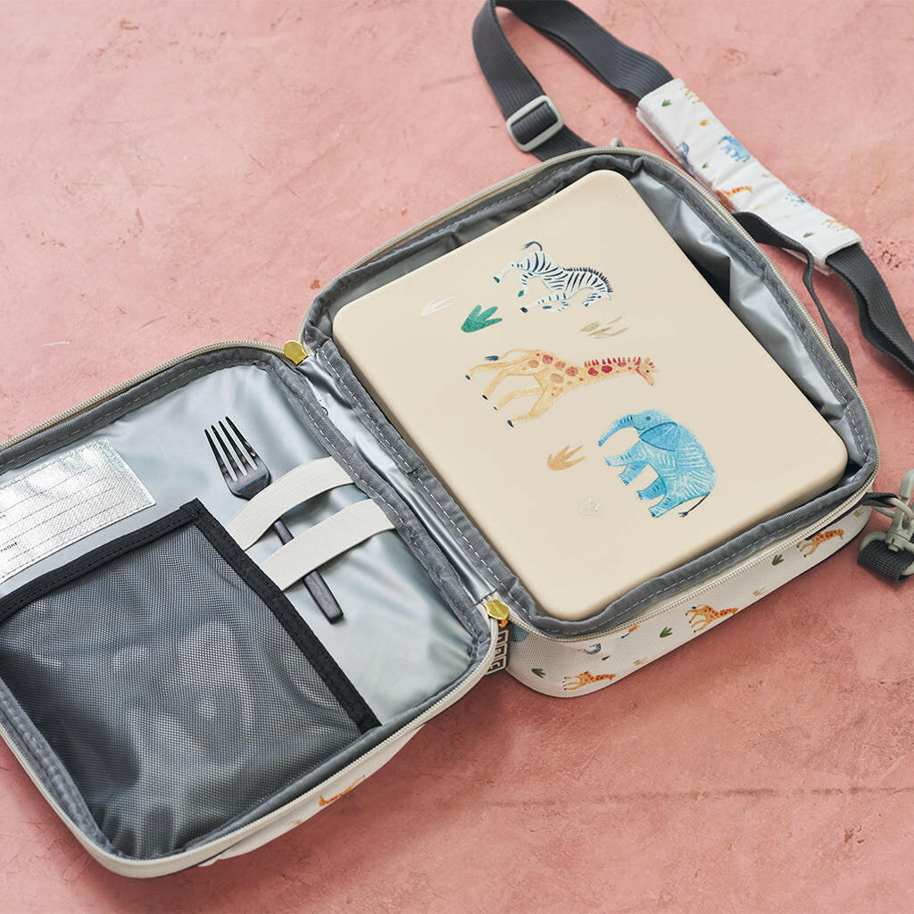 Bento and Lunch Bag Set Safari (Lunch Bag Avail at The Container Store)  Austin Baby Collection   