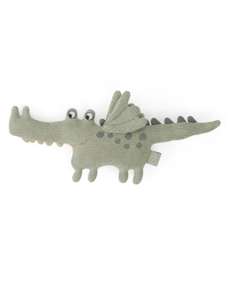 Darling Rattle - Baby Buddy Crocodile - Green Stuffies OYOY   