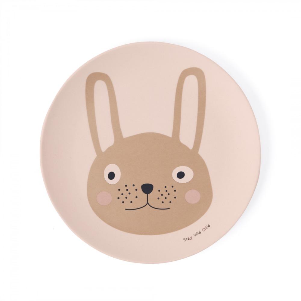 Rabbit Bamboo Tableware Set - Rose Feeding OYOY   