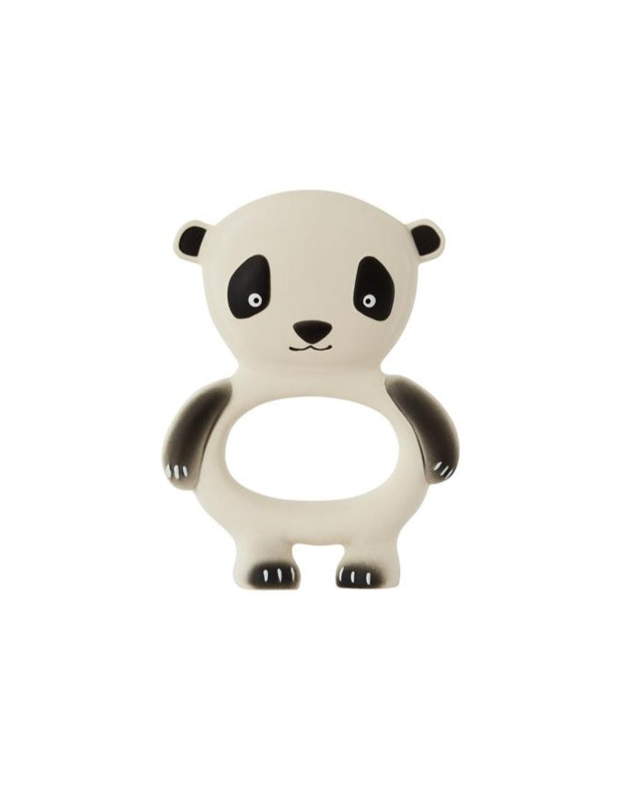 Panda Baby Teether - Offwhite / Black Baby Essentials OYOY   