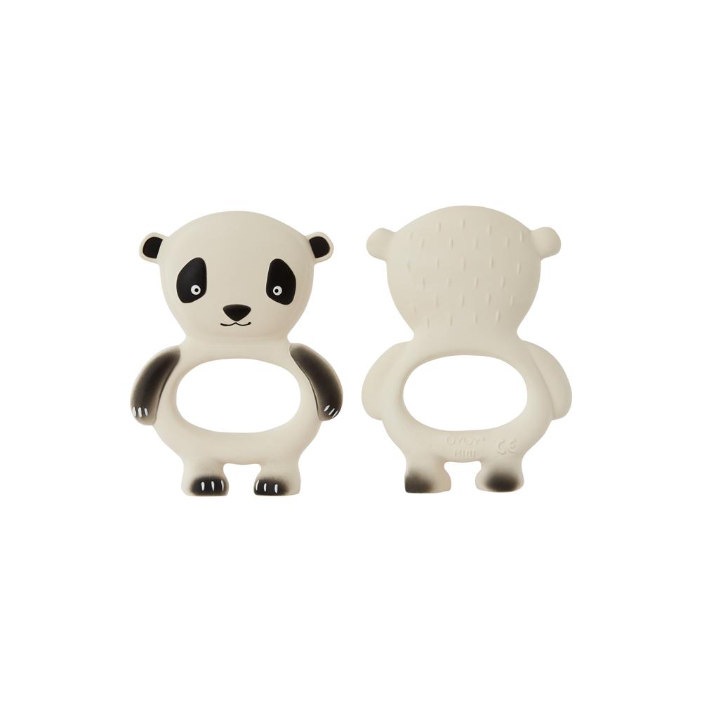 Panda Baby Teether - Offwhite / Black Baby Essentials OYOY   