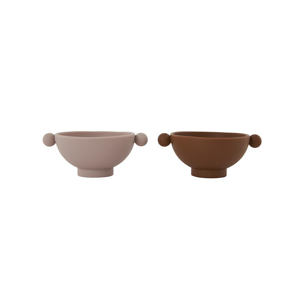 Tiny Inka Bowl - Set Of 2 - Caramel / Rose Feeding OYOY   