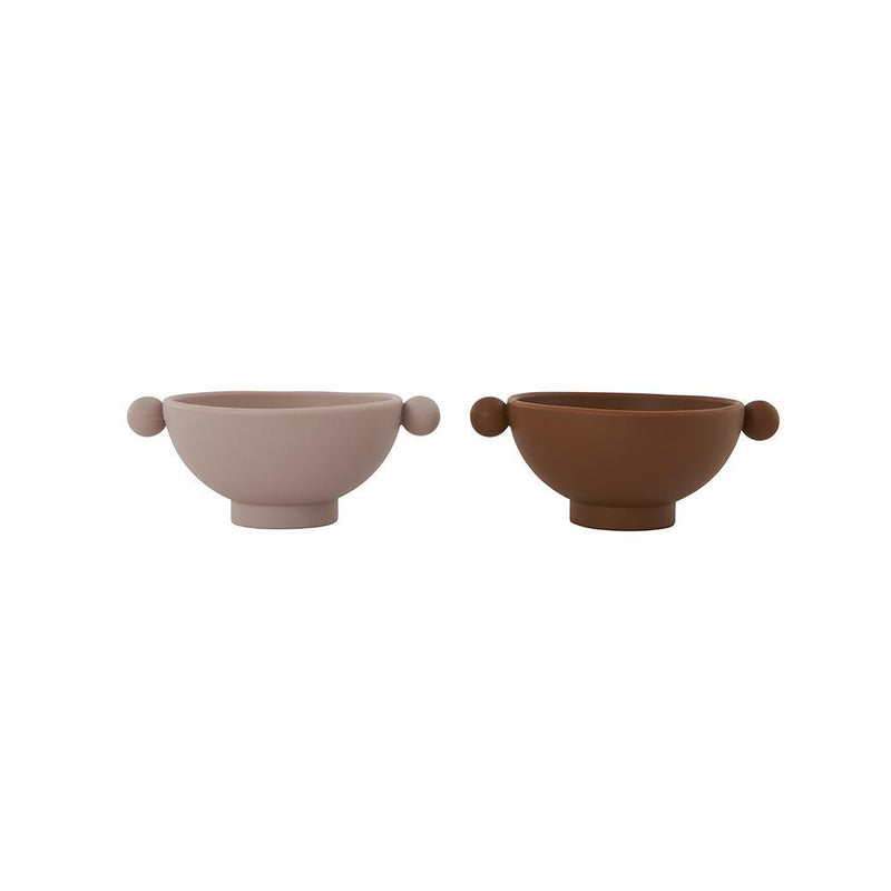Tiny Inka Bowl - Set Of 2 - Caramel / Rose