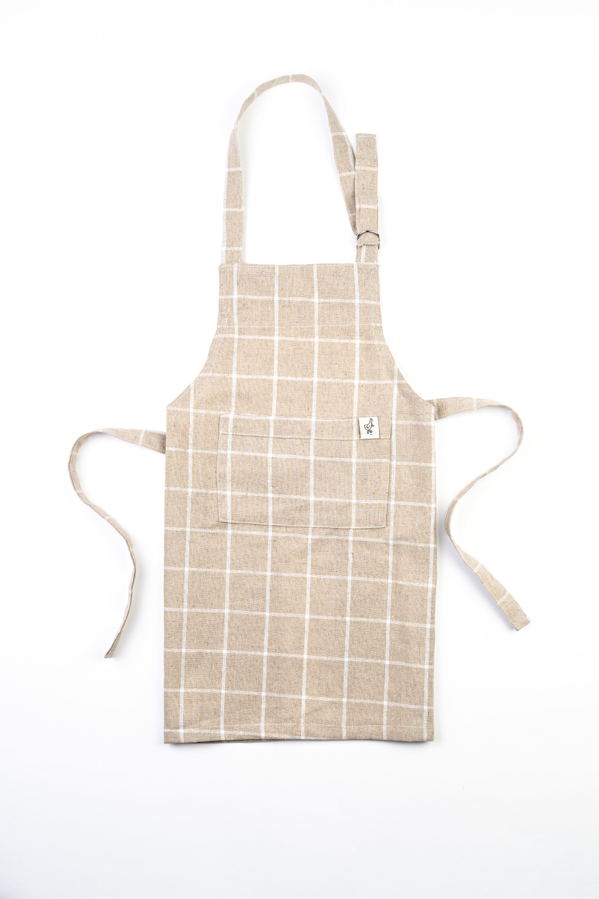 Child's Apron Play Kitchen Accessories Milton & Goose Tan Windowpane  