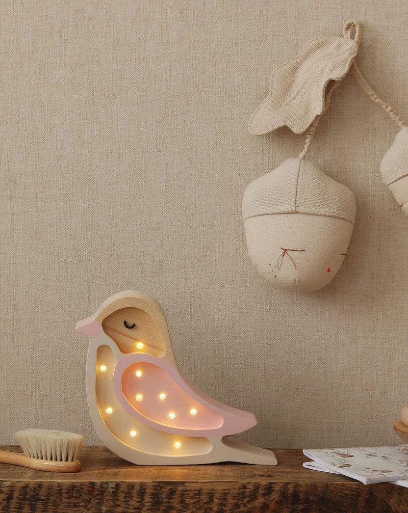 Little Lights - Mini Bird Lamp - Strawberry/Cream