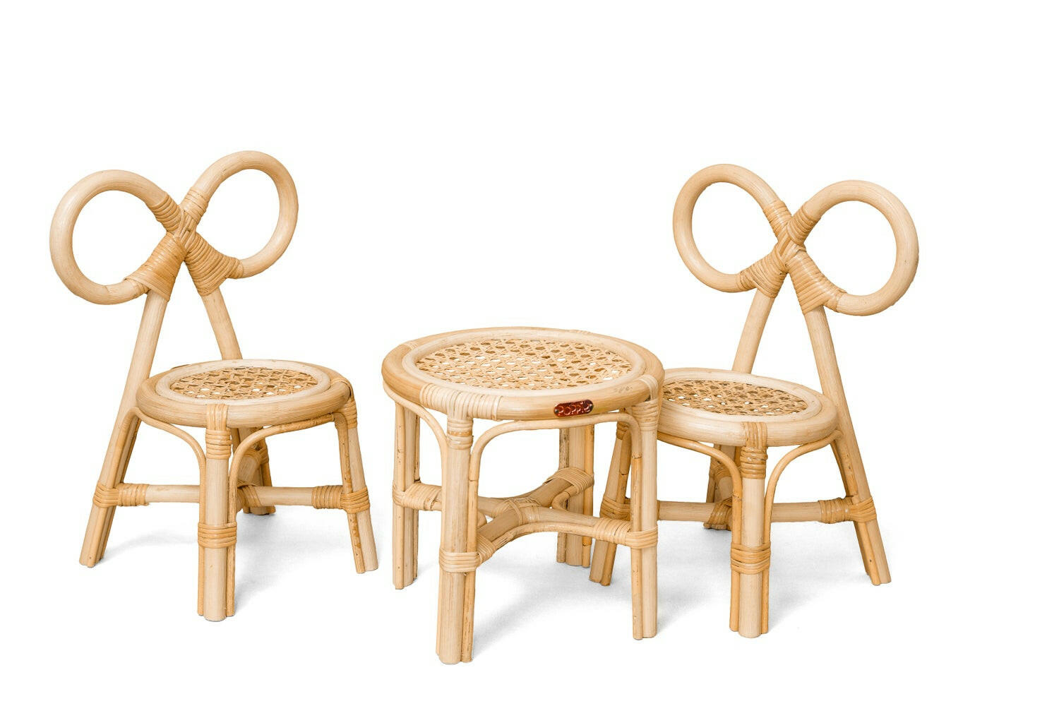 Rattan Mini Bow Doll Chair (Set of 2) Pretend Play Poppie   