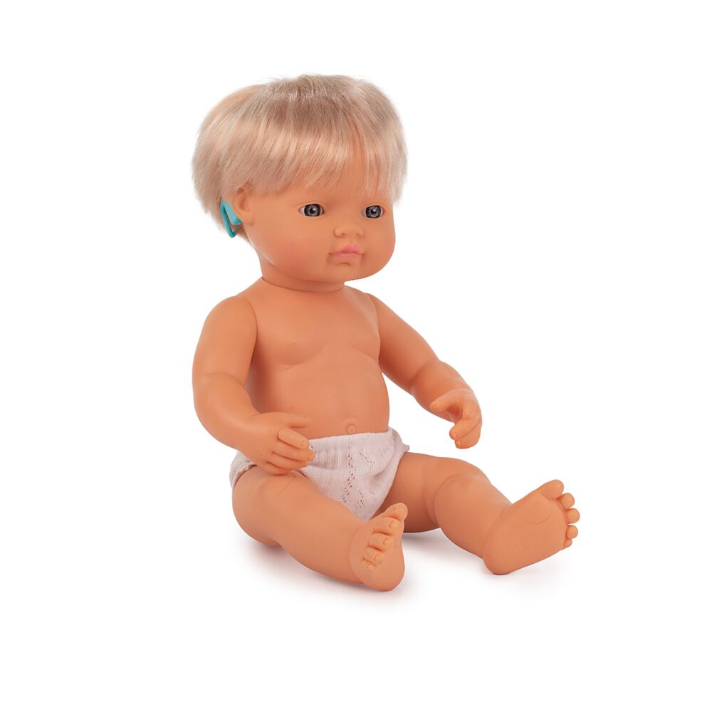 Baby Girl Caucasian with Hearing Aid Dolls Miniland   