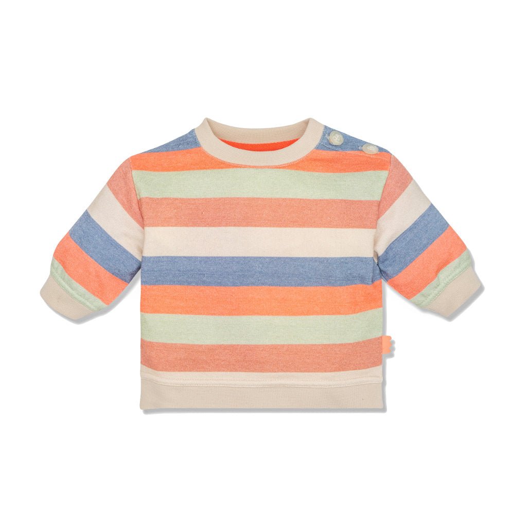 Stripes Baby Summer Sweatshirt sweatshirt Mon Coeur 3/6M Cream/Stripes 