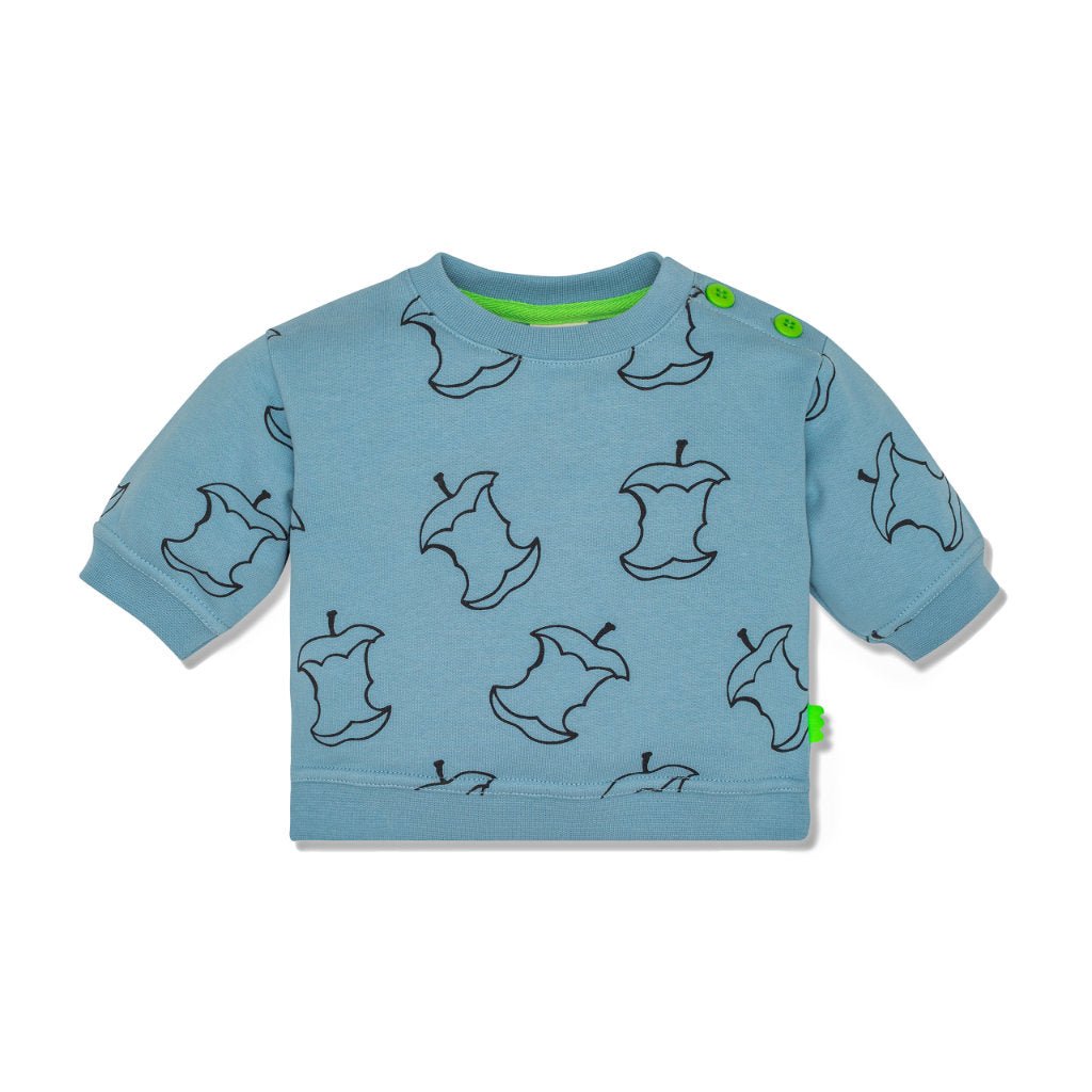 Apples Baby Summer Sweatshirt sweatshirt Mon Coeur 3/6M Slate Blue/Apple 