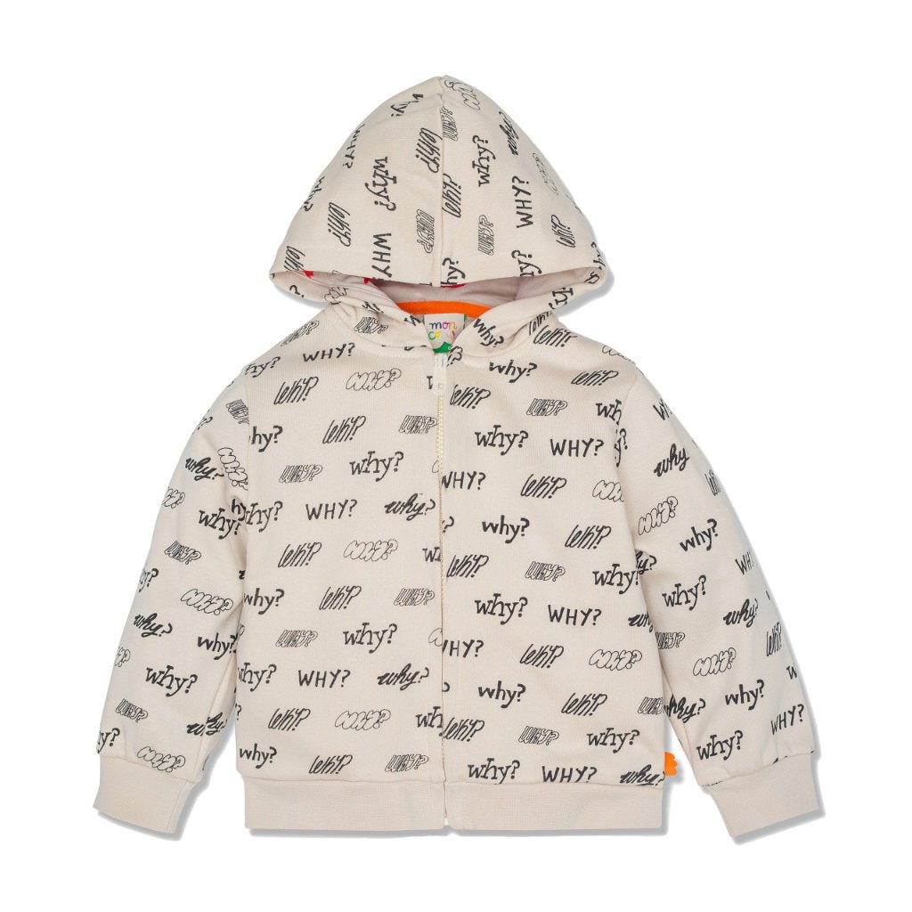 Why Kid Zip-Up Hoodie hoodie Mon Coeur 2Y Cream/Why 