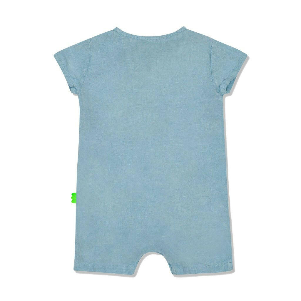 MC Baby Blue Linen Romper romper Mon Coeur   