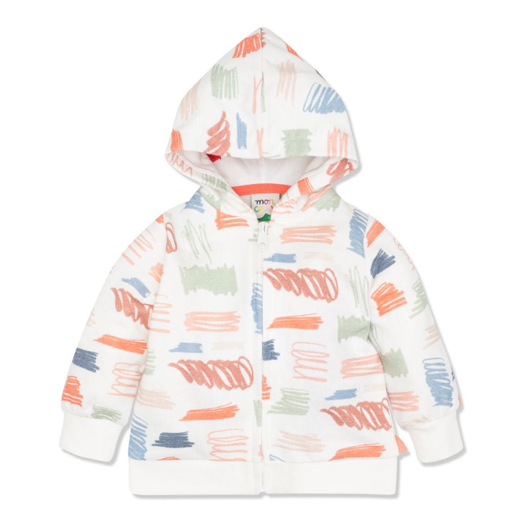 Scribble Baby Zip-Up Hoodie hoodie Mon Coeur 3/6M Natural/Scribble 