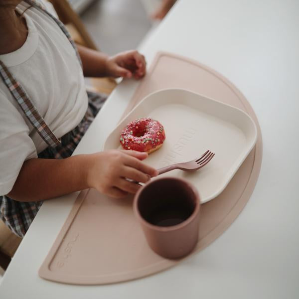 Square Dinnerware Plates - Set of 2 Ivory Baby Essentials Mushie   