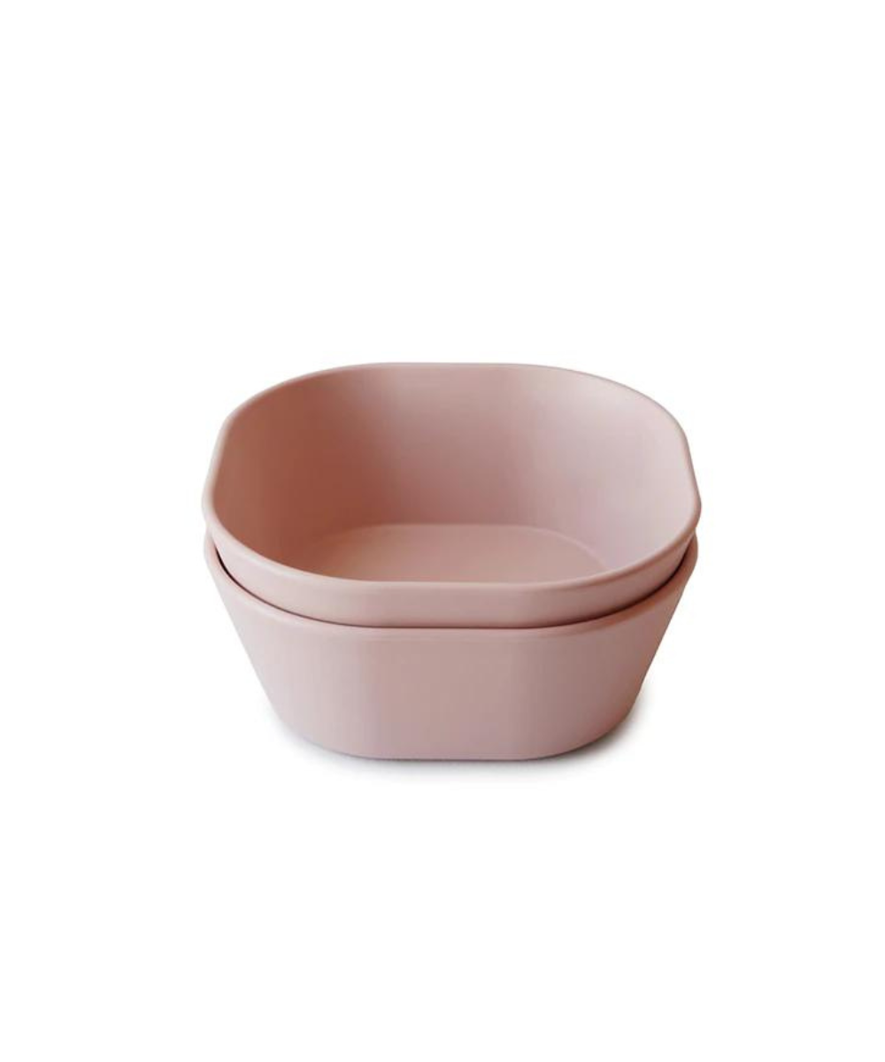 Square Dinner Bowl - Set of 2 Blush Feeding Mushie   