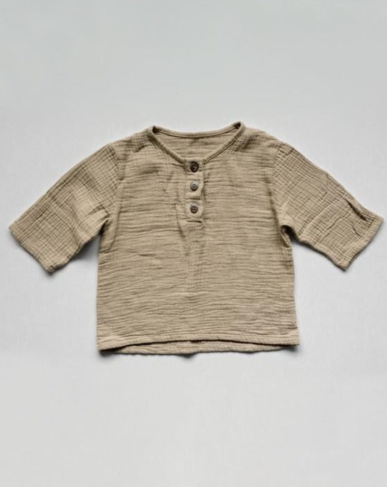 The Muslin Henley - Sand Clothing The Simple Folk   