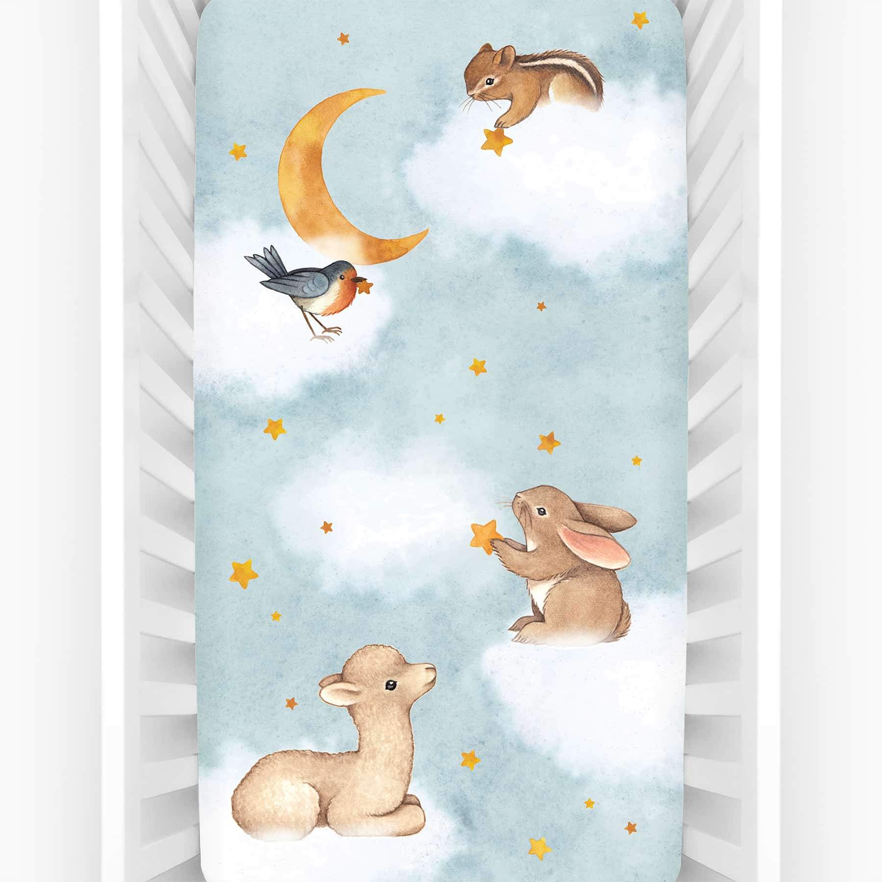 Goodnight Wonderland Standard Size Crib Sheet Crib sheets Rookie Humans   