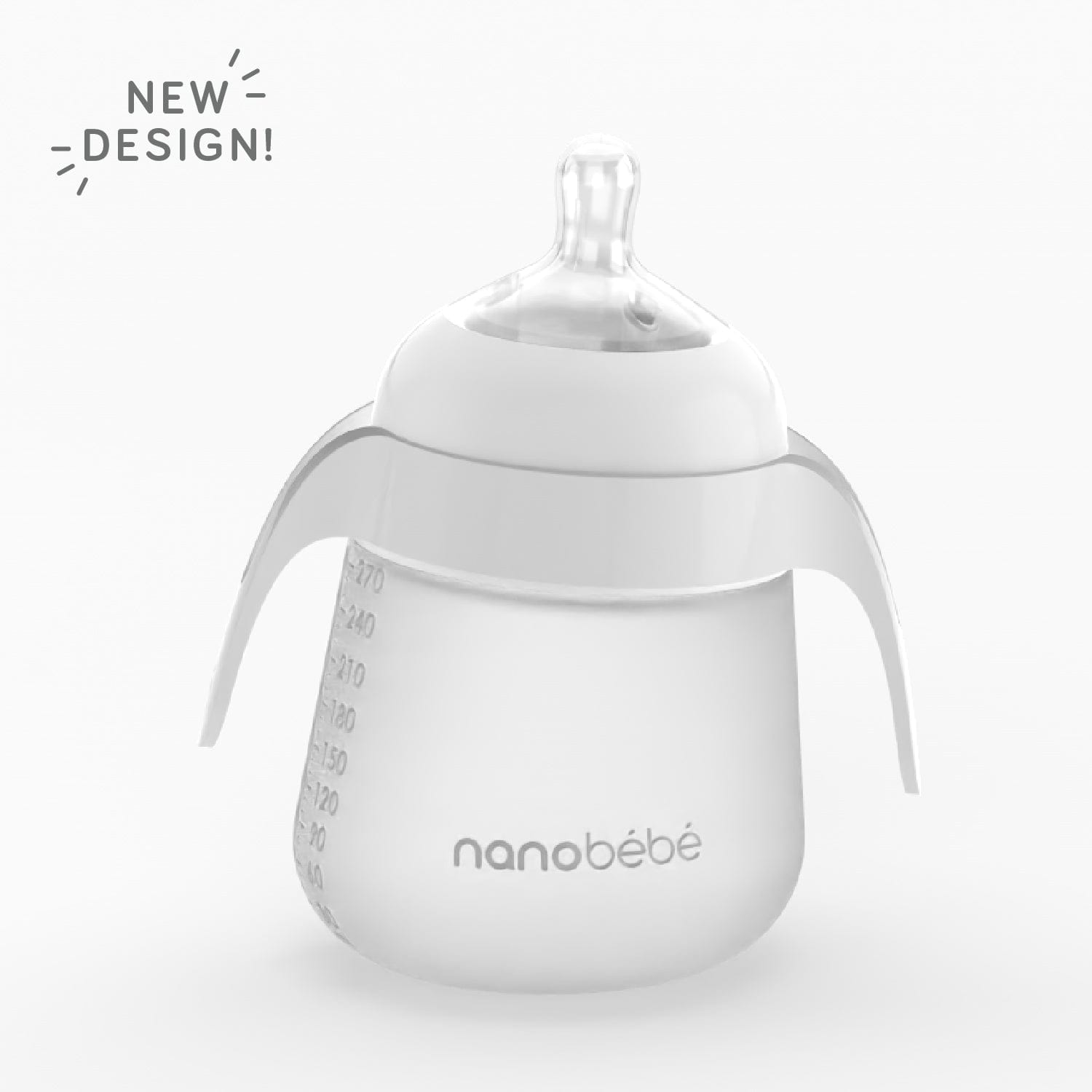 NEW Flexy Bottle Quick-Click Handles - 2pk Baby & Toddler Nanobébé US White  