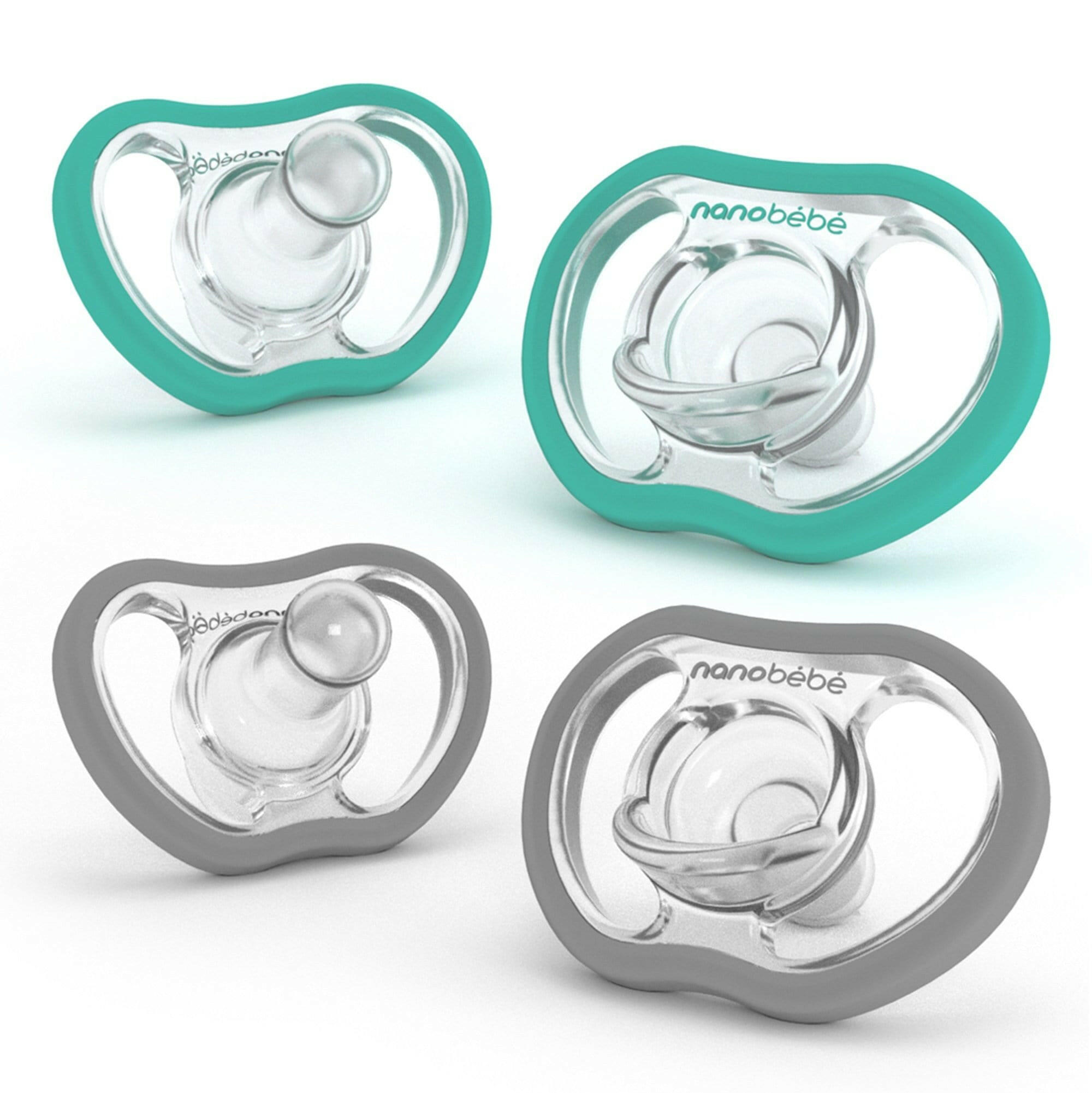 Active Flexy Pacifier (4m+) Pacifiers & Teethers Nanobébé US Teal-Cool Grey  
