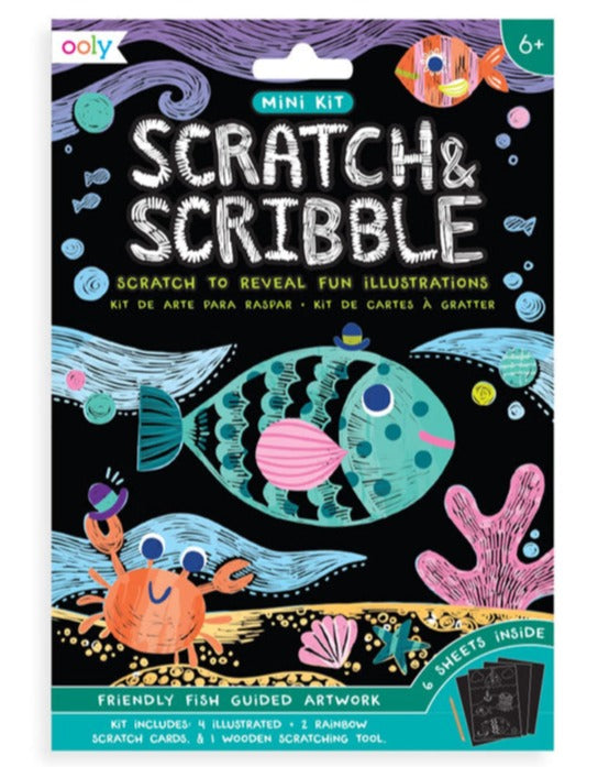 OOLY Friendly Fish Scratch and Scribble Art Kit