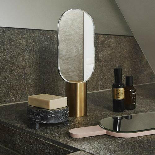 Renga Hand Mirror In Stand - Anthracite  OYOY   