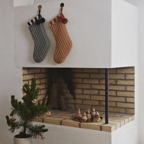 Laja Christmas Stocking - Caramel / Rose