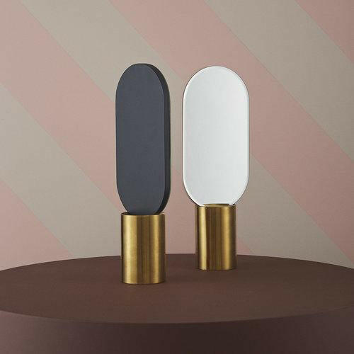 Renga Hand Mirror In Stand - Anthracite  OYOY   