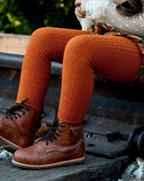 Pumpkin Spice Cable Knit Tights