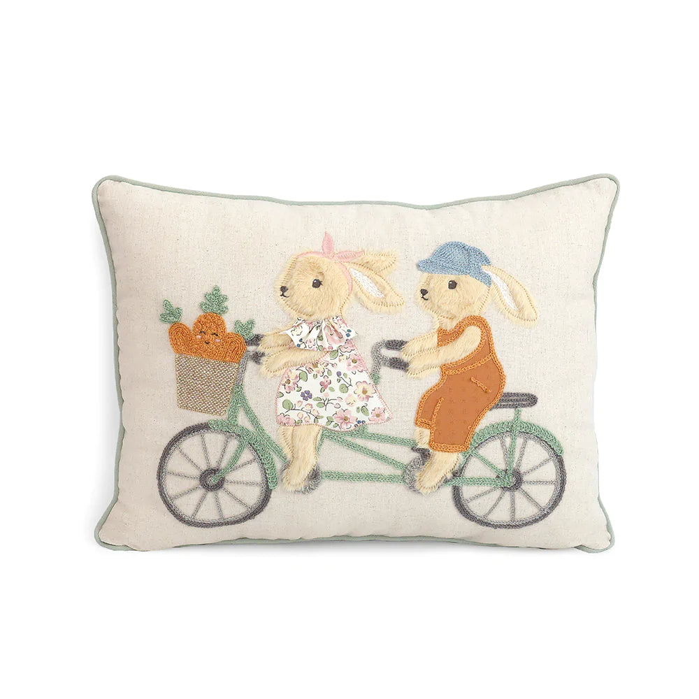 BUNNY BIKE RIDE LUMBAR PILLOW Pillow MON AMI   