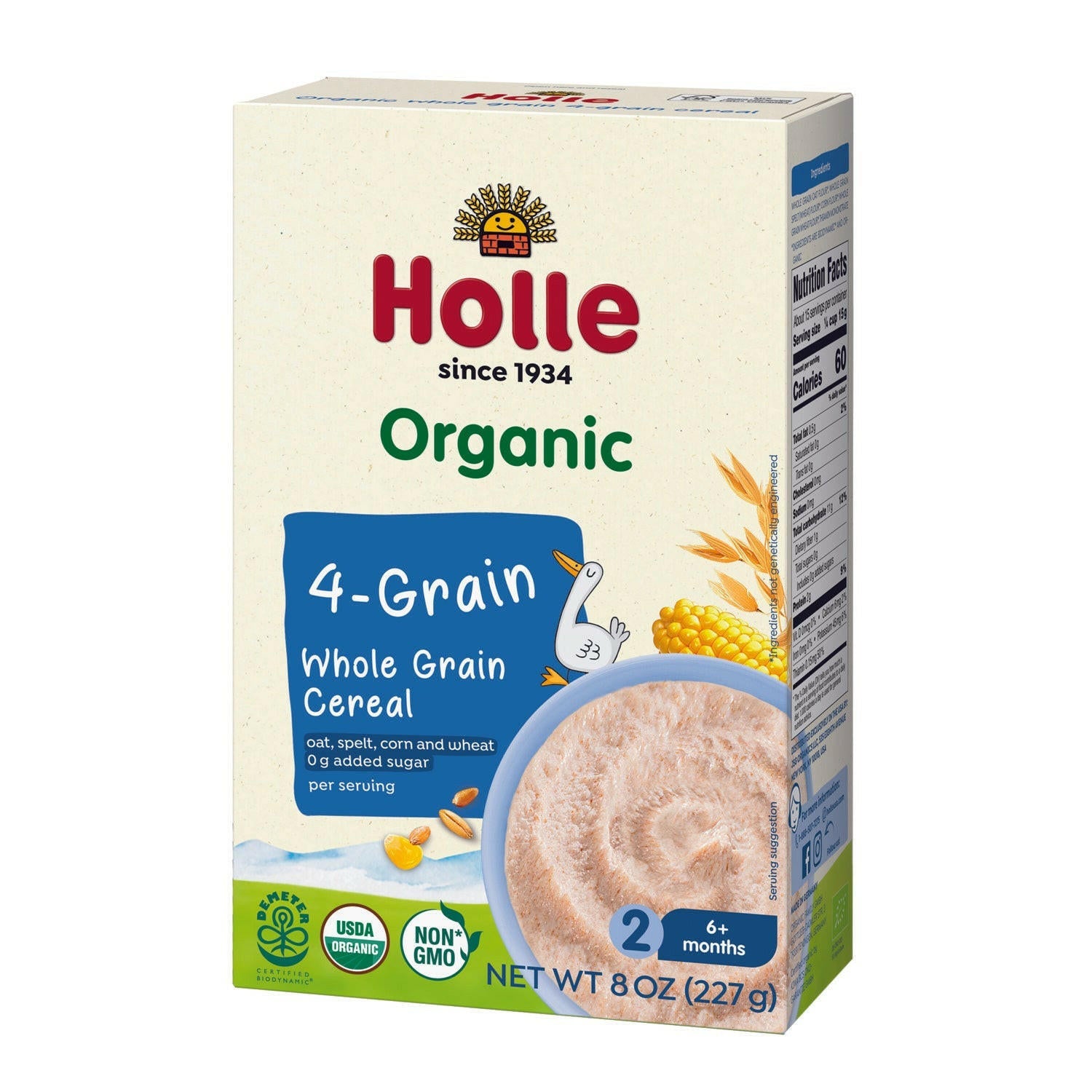 Organic Wholegrain 4-Grain Cereal - 6 Pack Cereal Holle USA   