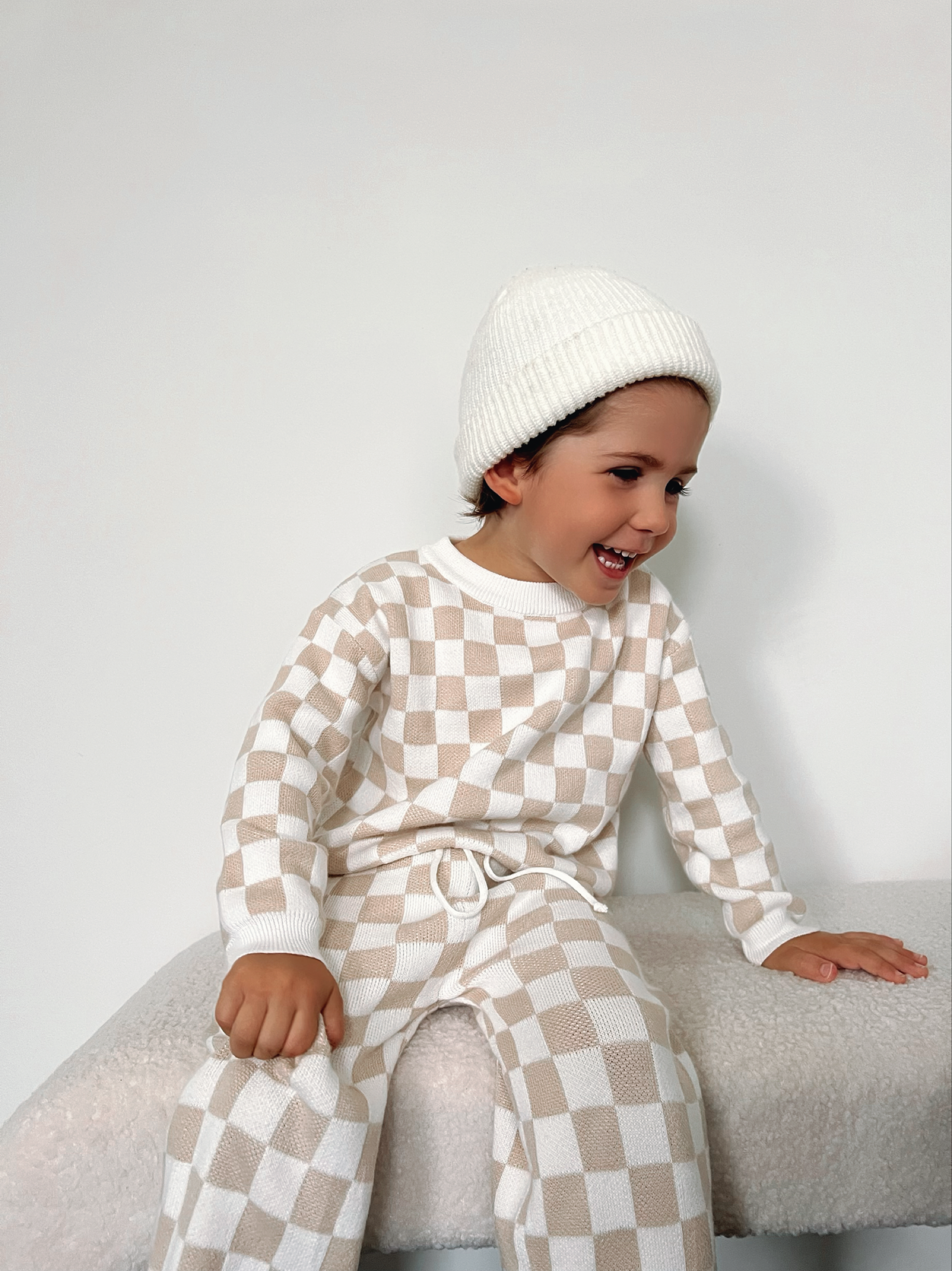 Checkered Jacquard Pullover Sweater Baby & Toddler Clothing Luna + Luca   