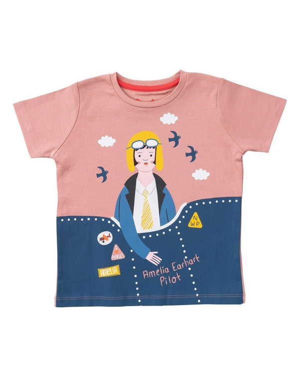 Amelia Earhart Short Sleeve Trailblazer Tee by Piccolina