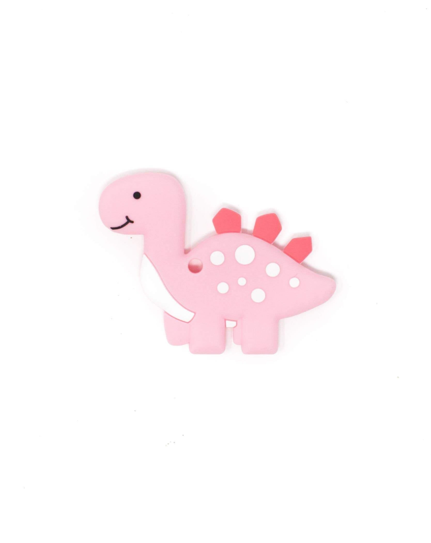 Dino Silicone Teether Baby Essentials Three Hearts Pink  