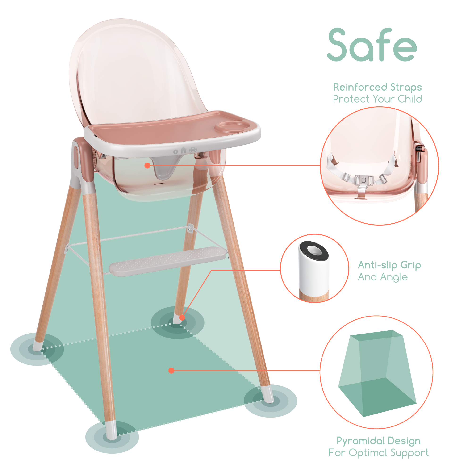 Children of Design 6 in 1 Deluxe High Chair  Children of Design   