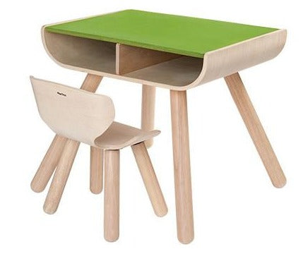 Toddler Desk & Chairs - Green Furniture PlanToys   