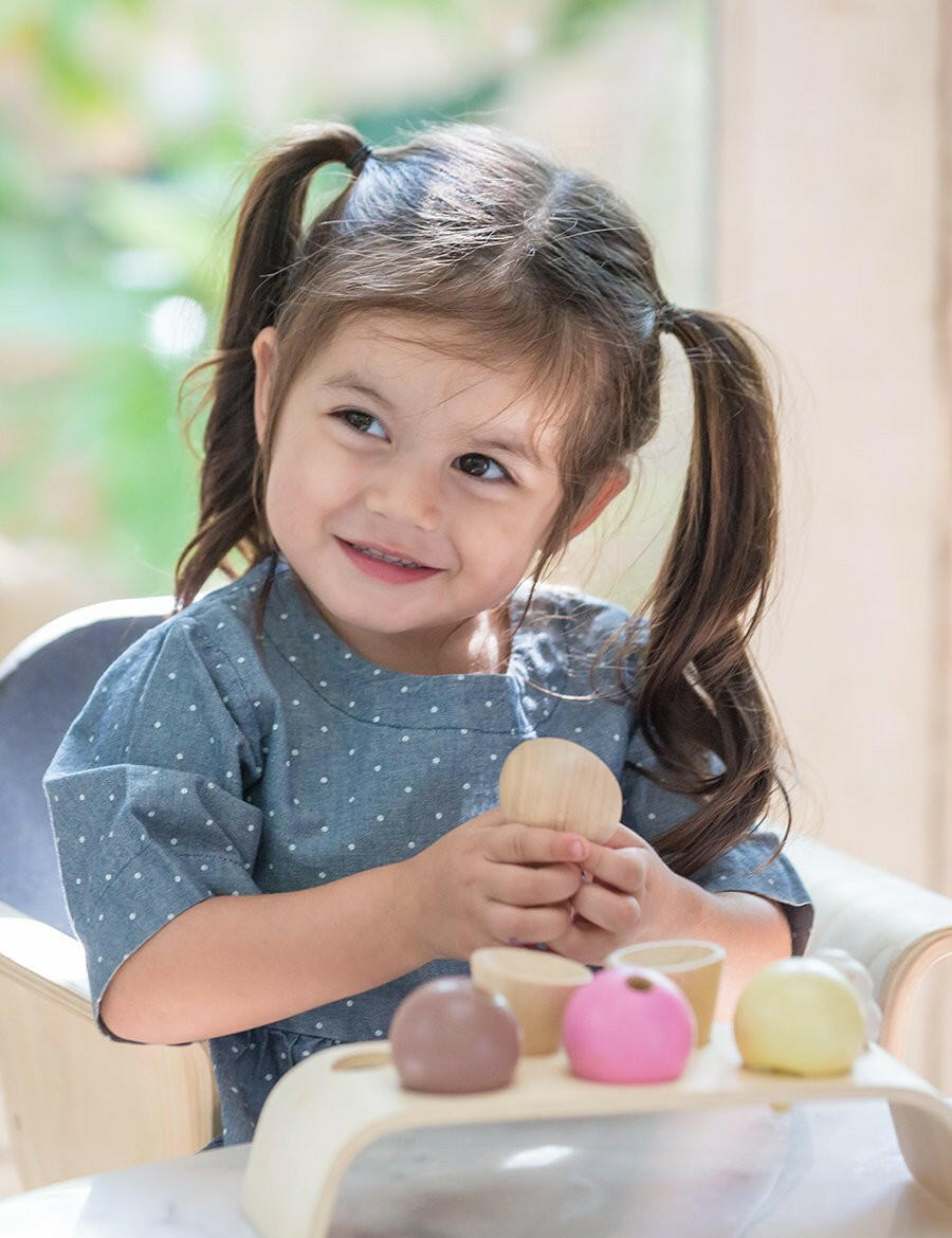 Wooden Ice Cream Toy Set Play Food PlanToys   